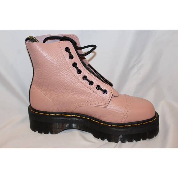 NIB Dr. Martens SINCLAIR MILLED LEATHER PLATFORM BOOTS $240 PINK - Picture 4 of 6
